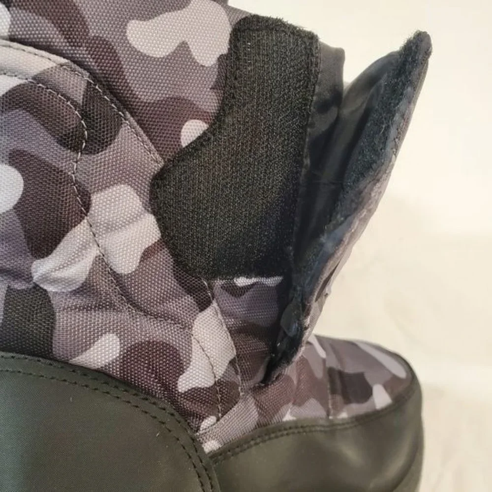 Kids Camo Snow Boots Faux Sude Lining Size 3